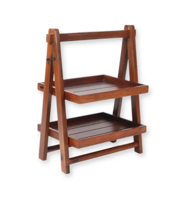 Brown Mahogany Wood Foldable Kitchen Organiser