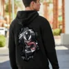Men's Black Venom Street Graphic Printed Hoodies