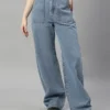 Women's Mid Blue Wide Leg Jeans
